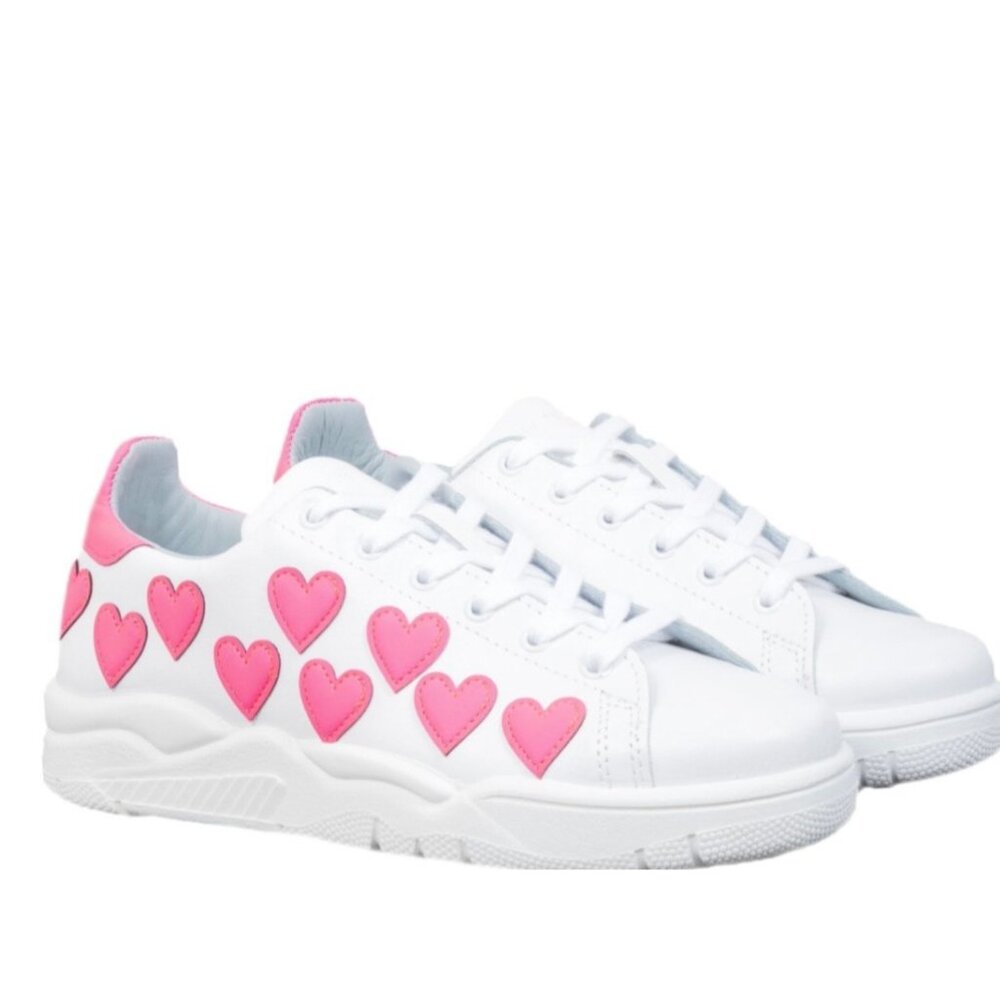 Chiara Ferragni Pink hearts shoes  sneakers Size 36 Italy US 6 / 6.5 - Picture 14 of 14